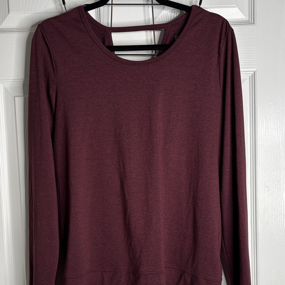 Market & Spruce Burgundy Long Sleeve Blouse - Picture 1 of 4